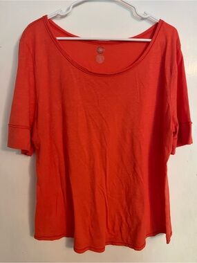Cato Coral Scoop Neck Top